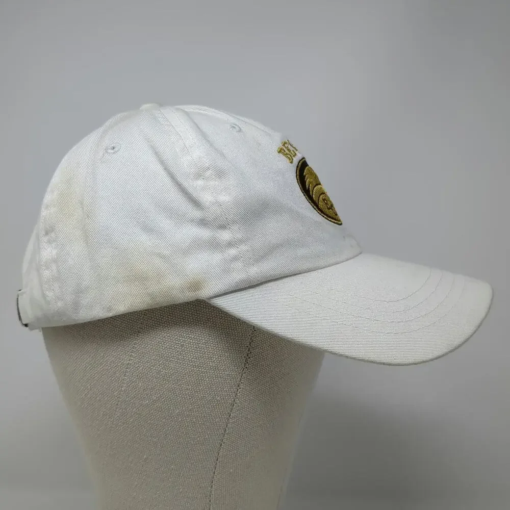Headwear USA Baseball Cap White One Size BC Becahi Hawk Logo Slideback Strap Hat